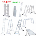 Finether 12.1ft Heavy Duty Aluminum Multi Position Extensión plegable con 2 paneles de capacidad de 330lb